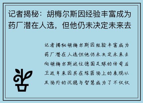 记者揭秘：胡梅尔斯因经验丰富成为药厂潜在人选，但他仍未决定未来去向